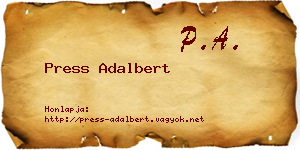 Press Adalbert névjegykártya